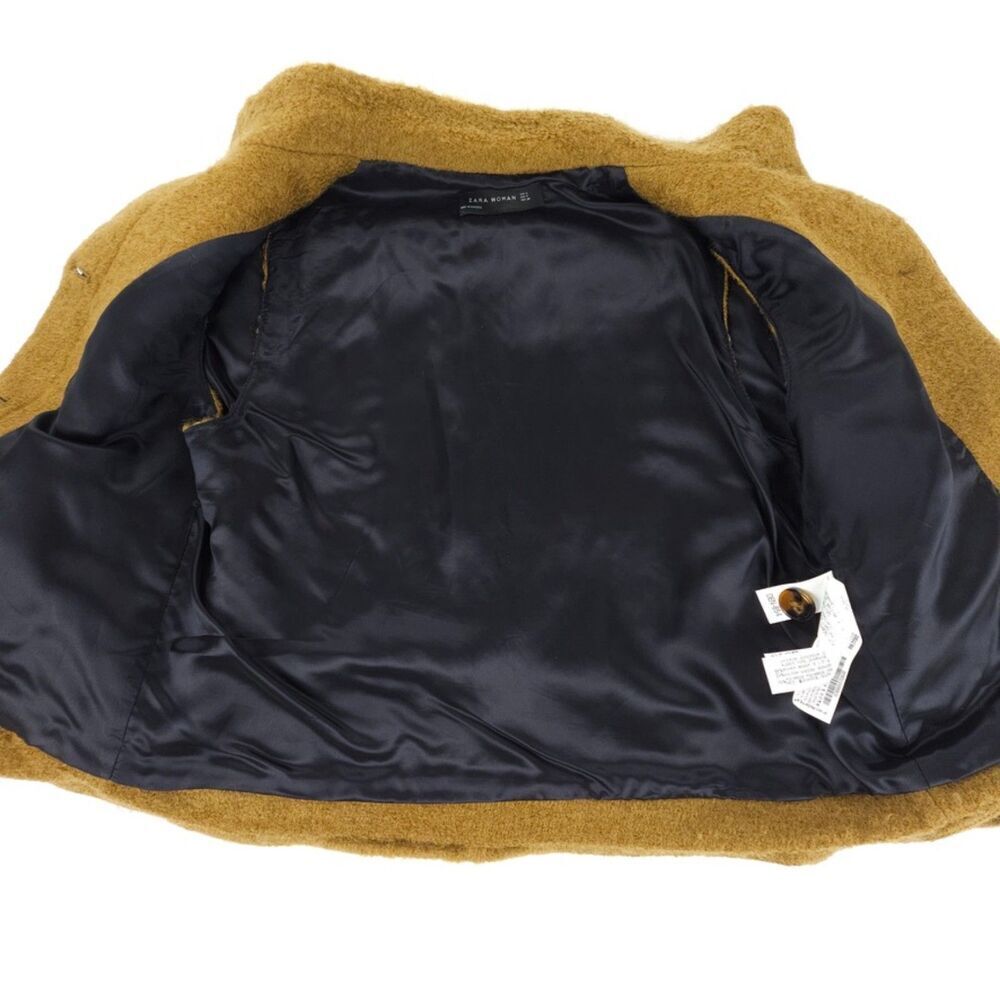NEW Zara Wool Mohair Cape Coat Draped Poncho Jacket Camel Minimal French Girl - Picture 6 of 8